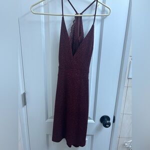 Burgundy Sparkling Short Dress From Windsor Woman’s Size Medium